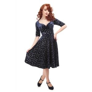 ModCloth x Collectif Navy Velvet Dress